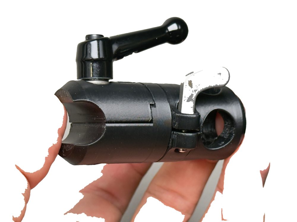 Lever Clamp — multi-part camera clamp for film production